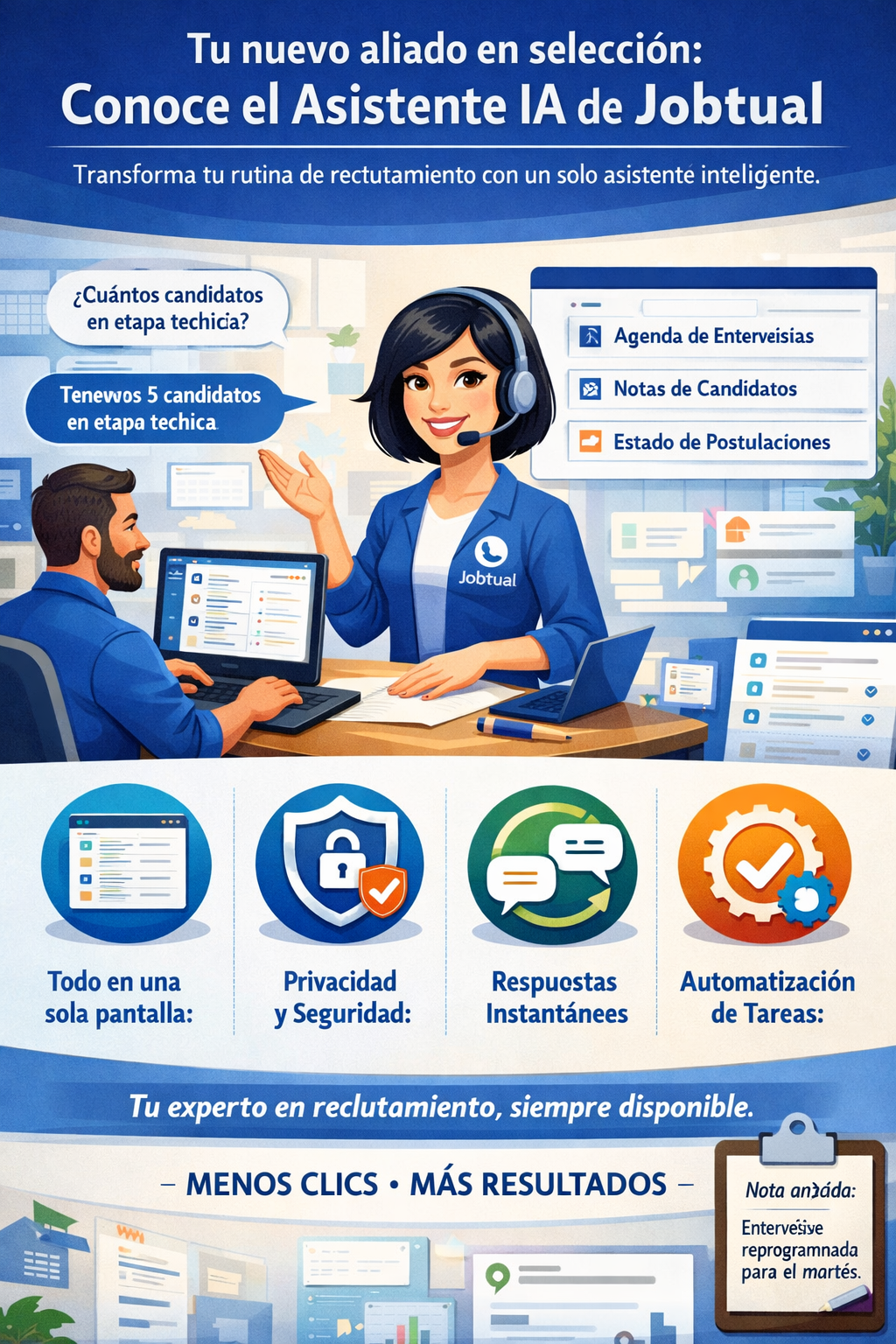 Cómo el Asistente IA de Jobtual se convierte en tu aliado diario de reclutamiento